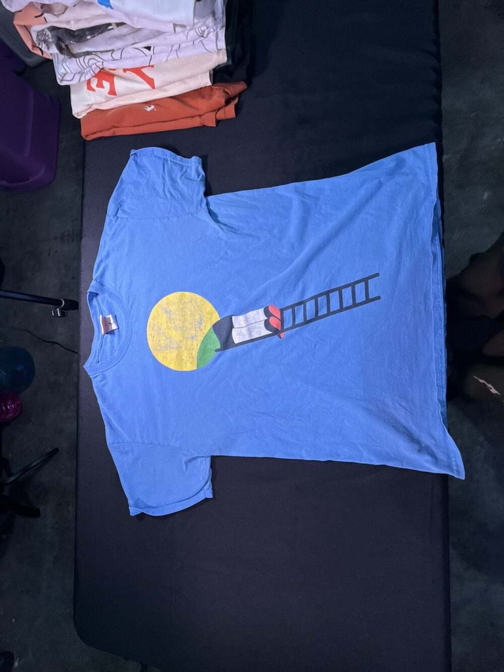 Super Superficial Ladder graphic t-shirt in light blue